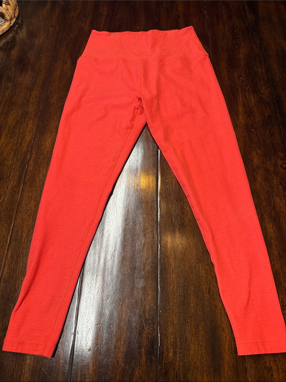 EUC Beyond Yoga High-Waist Spacedye Coral-Red Leggings - Large